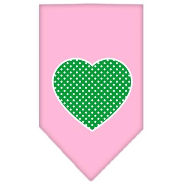 Unconditional Love Green Swiss Dot Heart Screen Print Bandana Light Pink Small UN847715
